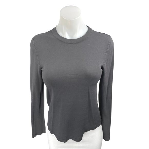 Zara Women's Black Long Sleeve Crew Neck Slim Fit Casual Tee T-shirt Top Size M - Picture 1 of 3